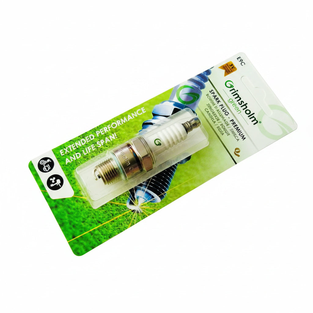 Grimsholm E9C Zündkerze in Blister Verpackung Frontansicht