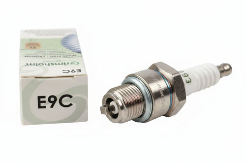 Grimsholm E9C Zündkerze in Karton Verpackung detailliert
