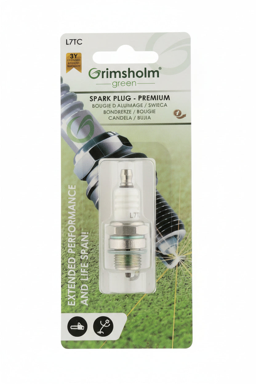 Grimsholm L7TC Zündkerze in Blister Verpackung Frontansicht