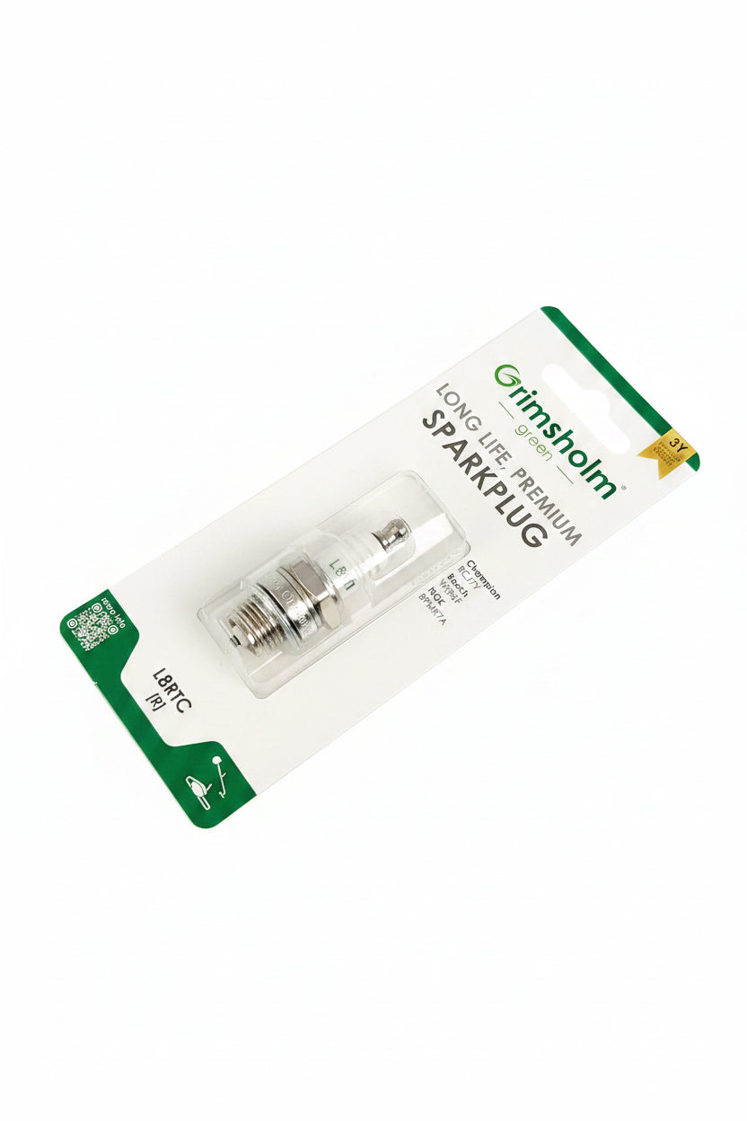 Grimsholm L8RTC Zündkerze in Blister Verpackung Frontansicht