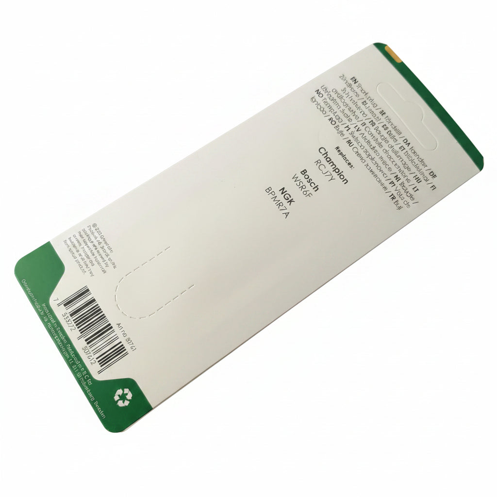 Grimsholm L8RTC Zündkerze in Blister Verpackung Rückseite