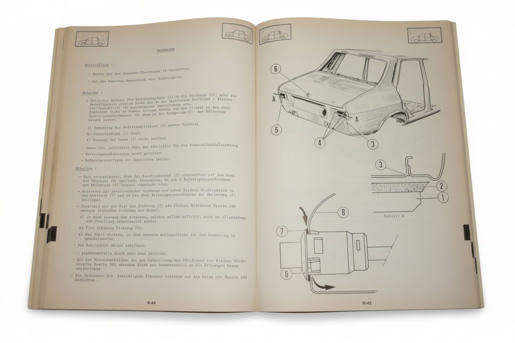 Werkstatthandbuch / Reparaturanleitung Renault R12 Karosserie Stand 08/1976