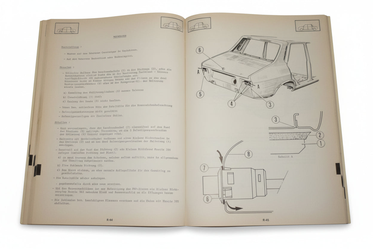 Werkstatthandbuch / Reparaturanleitung Renault R12 Karosserie Stand 08/1976