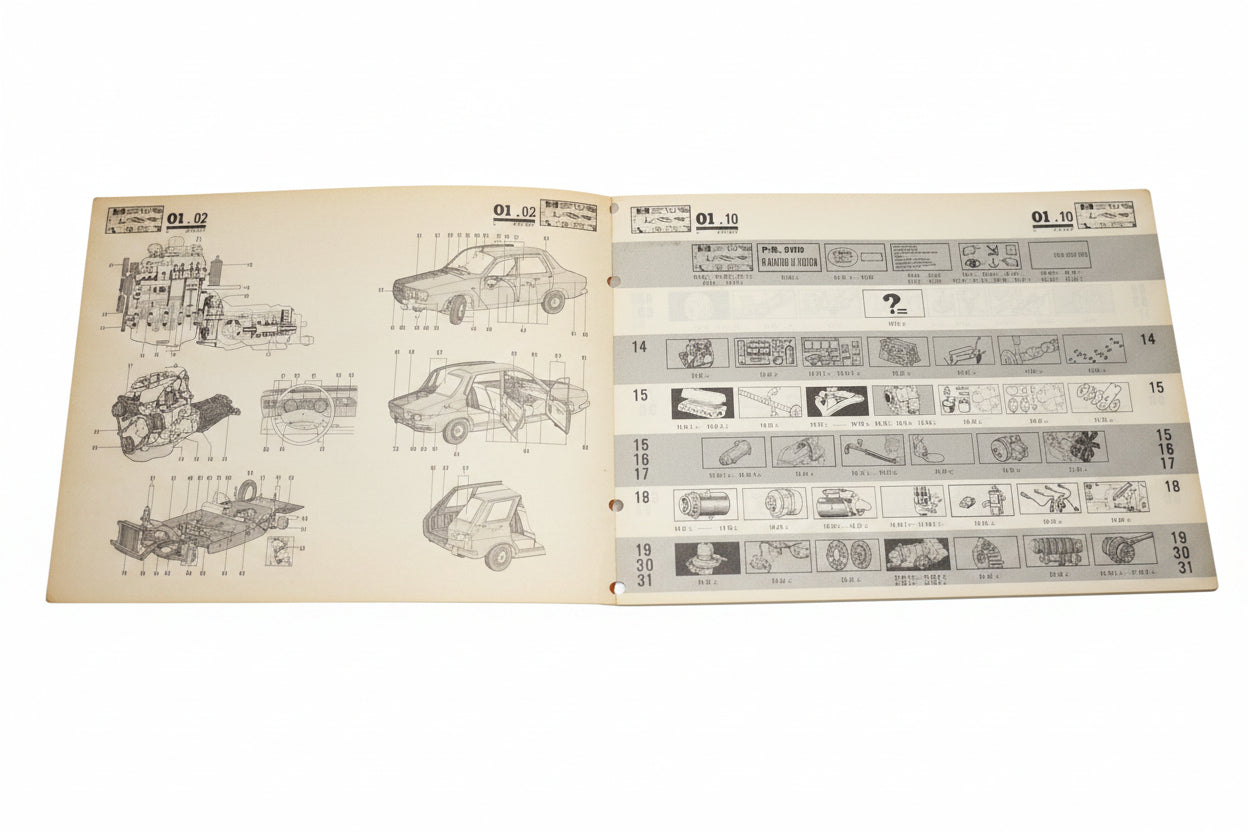 Werkstatthandbuch RENAULT 12 Ersatzteilliste  ETK  1970 1972